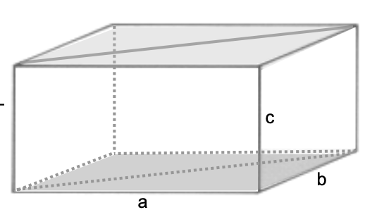 Quader mit angedeuteter Diagonale vor dem Schnitt